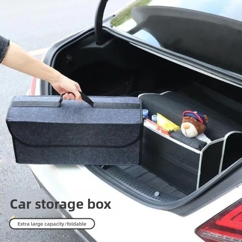 Car Trunk Organizer Foldable Storage Box - Car Trunk Storage Box Felt Foldable