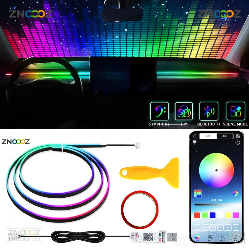 ZNOOOZ 140cm Car Ambient Light - Led Ambient Interior Car Lights App Control recension och pris