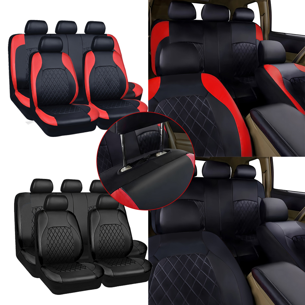 New Car Seat Covers Quilted Di - Leather Car Seat Covers Full Set Universal recension och pris