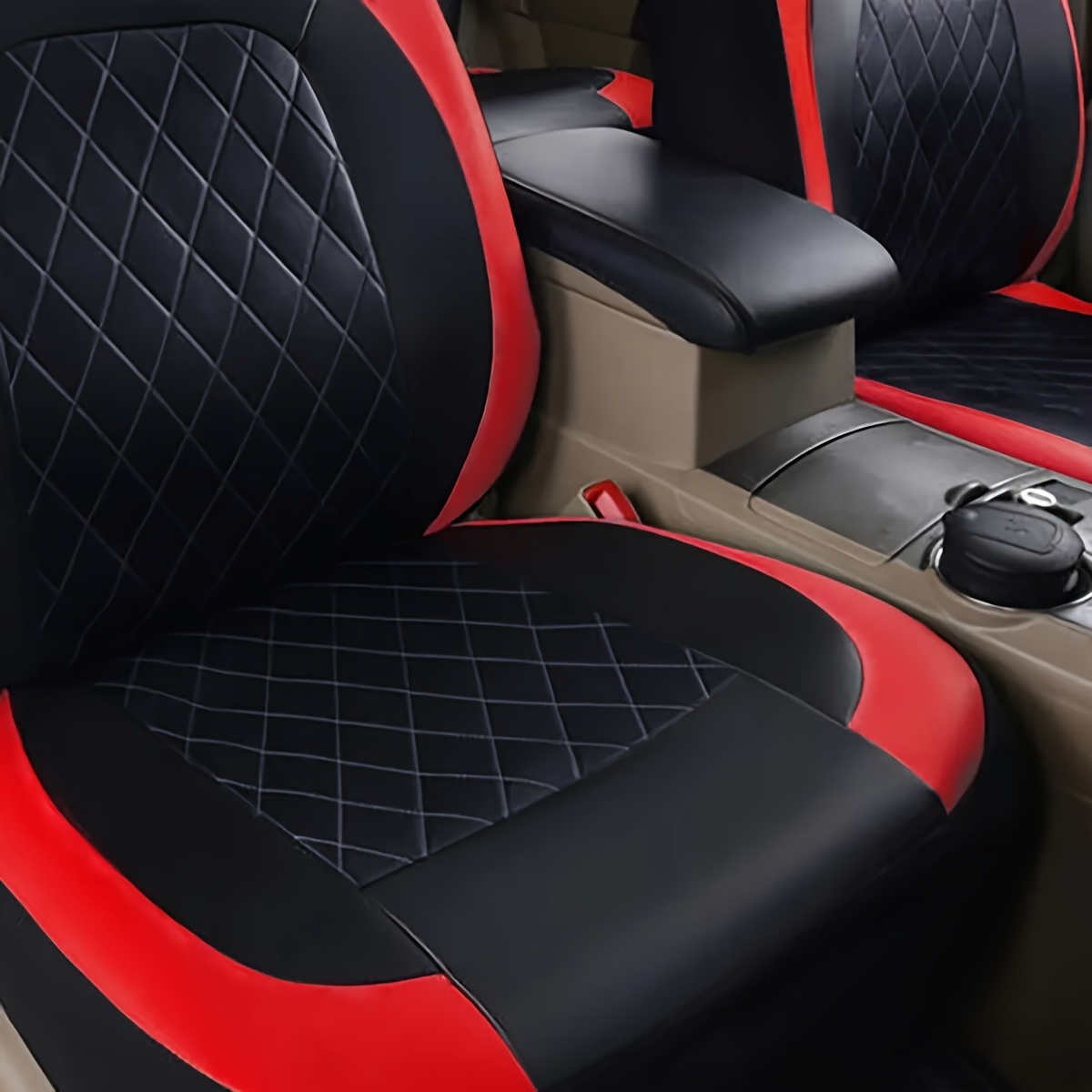 New Car Seat Covers Quilted Di - Leather Car Seat Covers Full Set Universal recension och pris