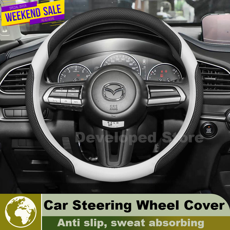 Leather Car Steering Wheel Cov - Car Steering Wheel Cover Anti Slip Breathable recension och pris