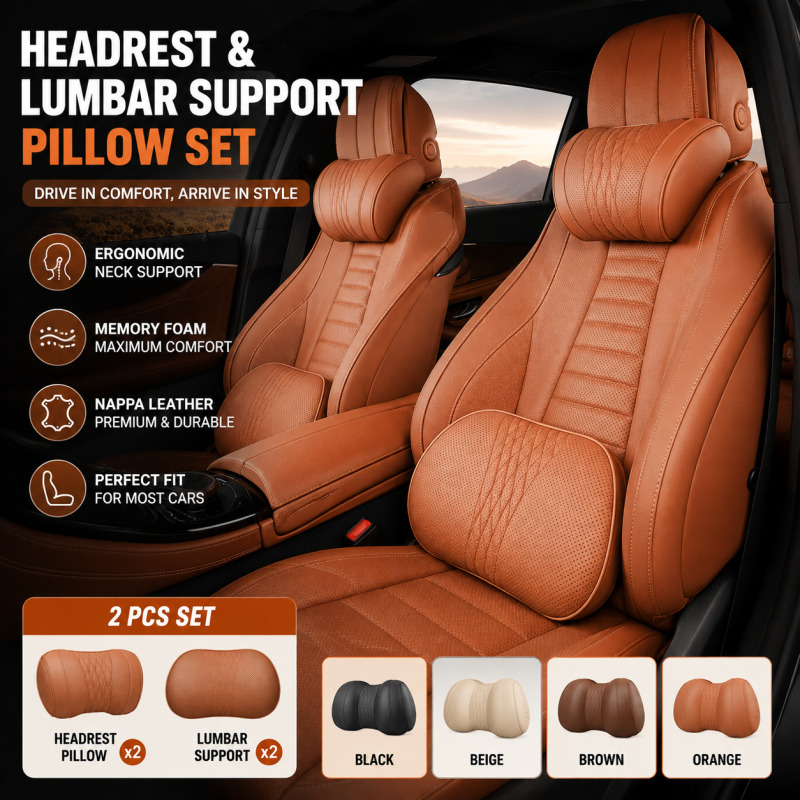 Car Headrest Neck Pillow Memor - Memory Foam Car Neck Pillow Lumbar Support recension och pris