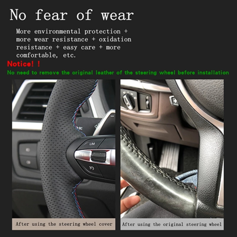 Customized DIY Anti-Slip Breat - Car Steering Wheel Cover Anti Slip Breathable recension och pris