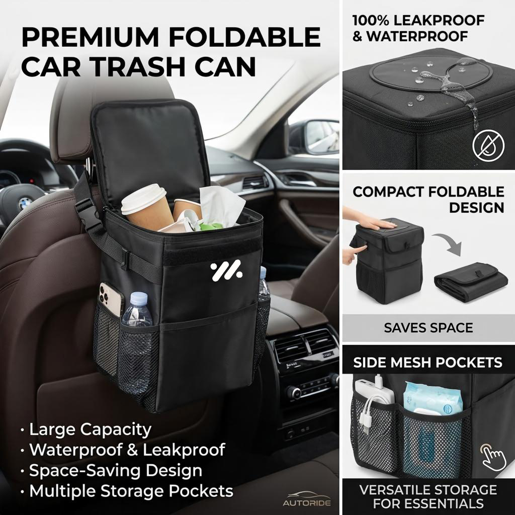 Waterproof car trash can stora - Waterproof Car Trash Can With Lid recension och pris
