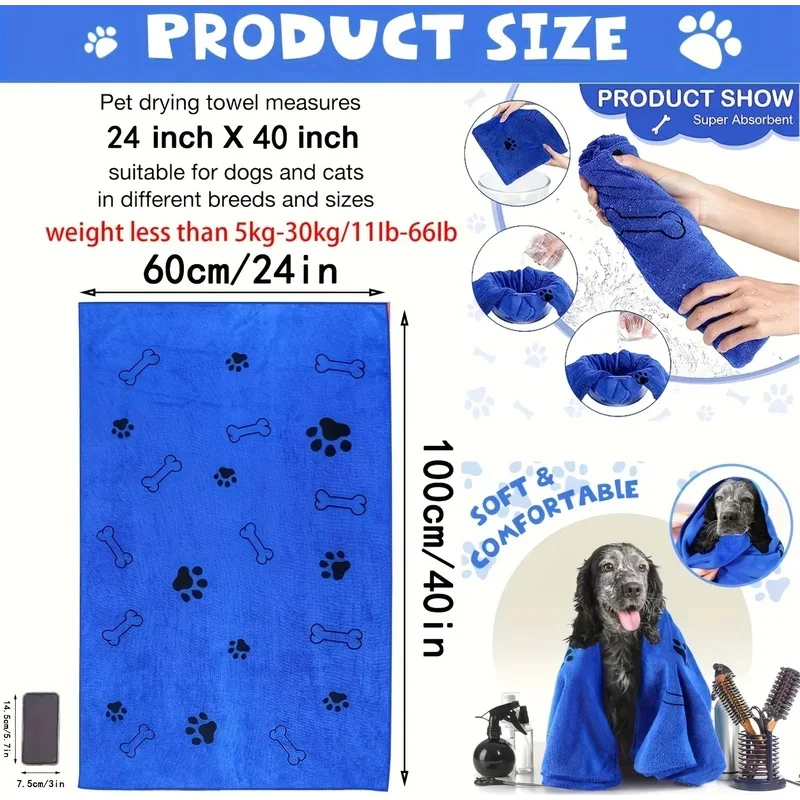 1/2pcs Microfiber Pet Bath Tow - Microfiber Car Drying Towel Super Absorbent recension och pris