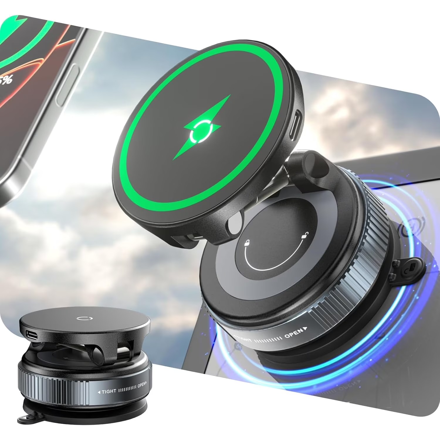 15W Wireless Fast Charger Car  - Wireless Car Charger Mount Fast Charging recension och pris